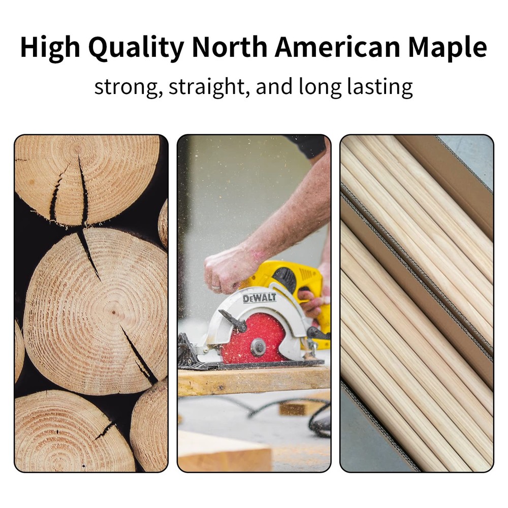 Ohtomber Drum Sticks, 2 Pair 5A Maple Drumsticks 5a, natural