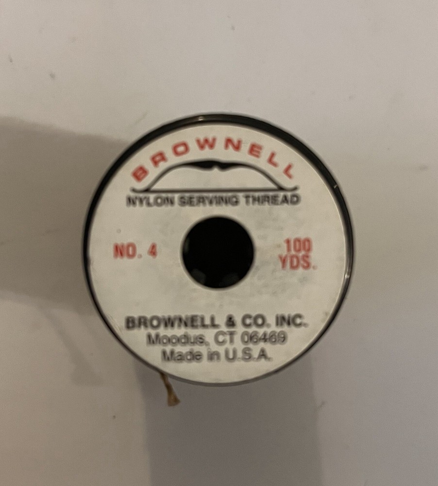 BROWNELL 100 YARD SPOOL NO. 4 NYLON SERVING THREAD BROWN