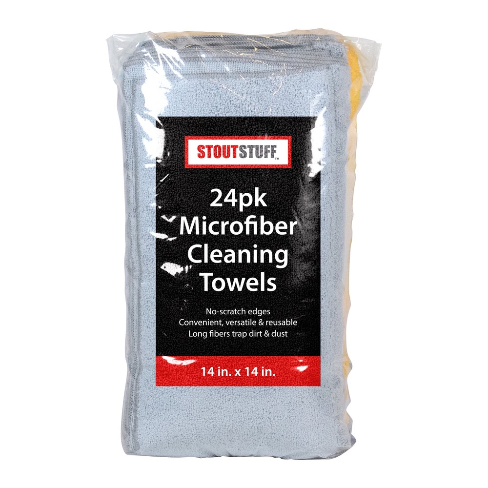 Stout Stuff Microfiber Cleaning Towels, 24 Count Multicolor
