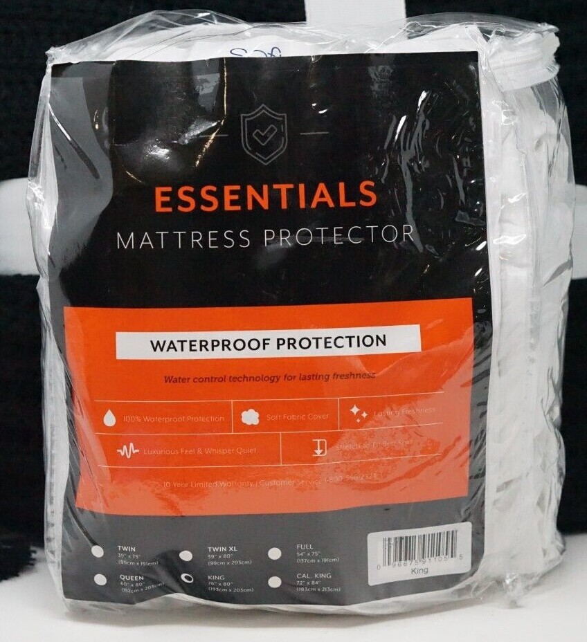 SensorPEDIC Essential Waterproof Soft Fabric Quiet 180TC Mattress Protector KING
