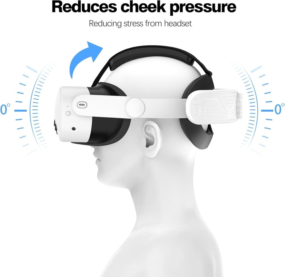 Head Strap for Meta Quest 3S Adjustable T3 Elite HeadStrap Replacement Q3S White