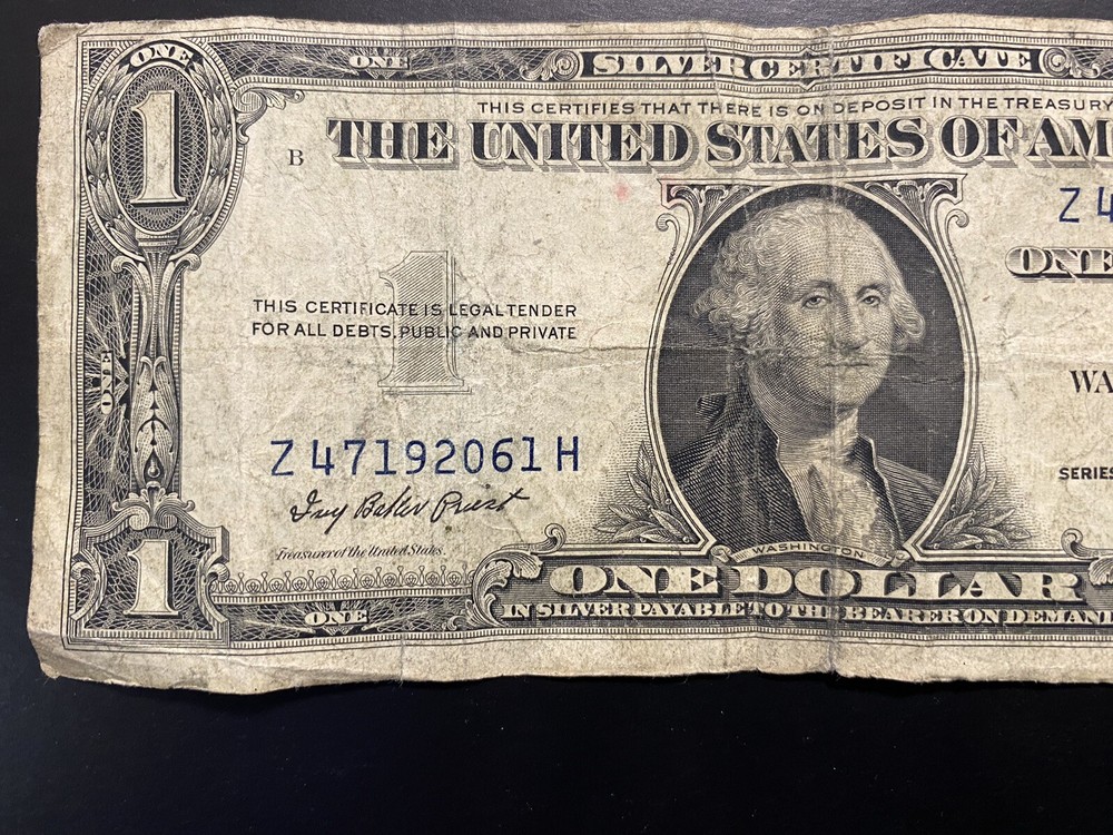 1935E RARE ERROR DOLLAR BILL SILVER CERTIFICATE