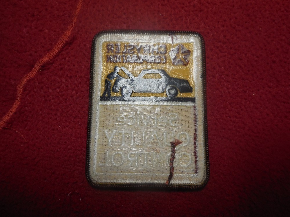 NOS 1980`s Chrysler Corp, Service Quality Control service technician patch