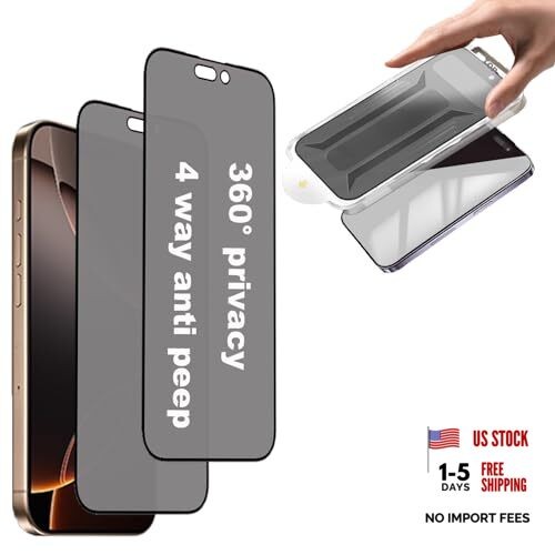 2 Pack Privacy Matte Screen Protector for for iPhone16e/14/13 Pro/13