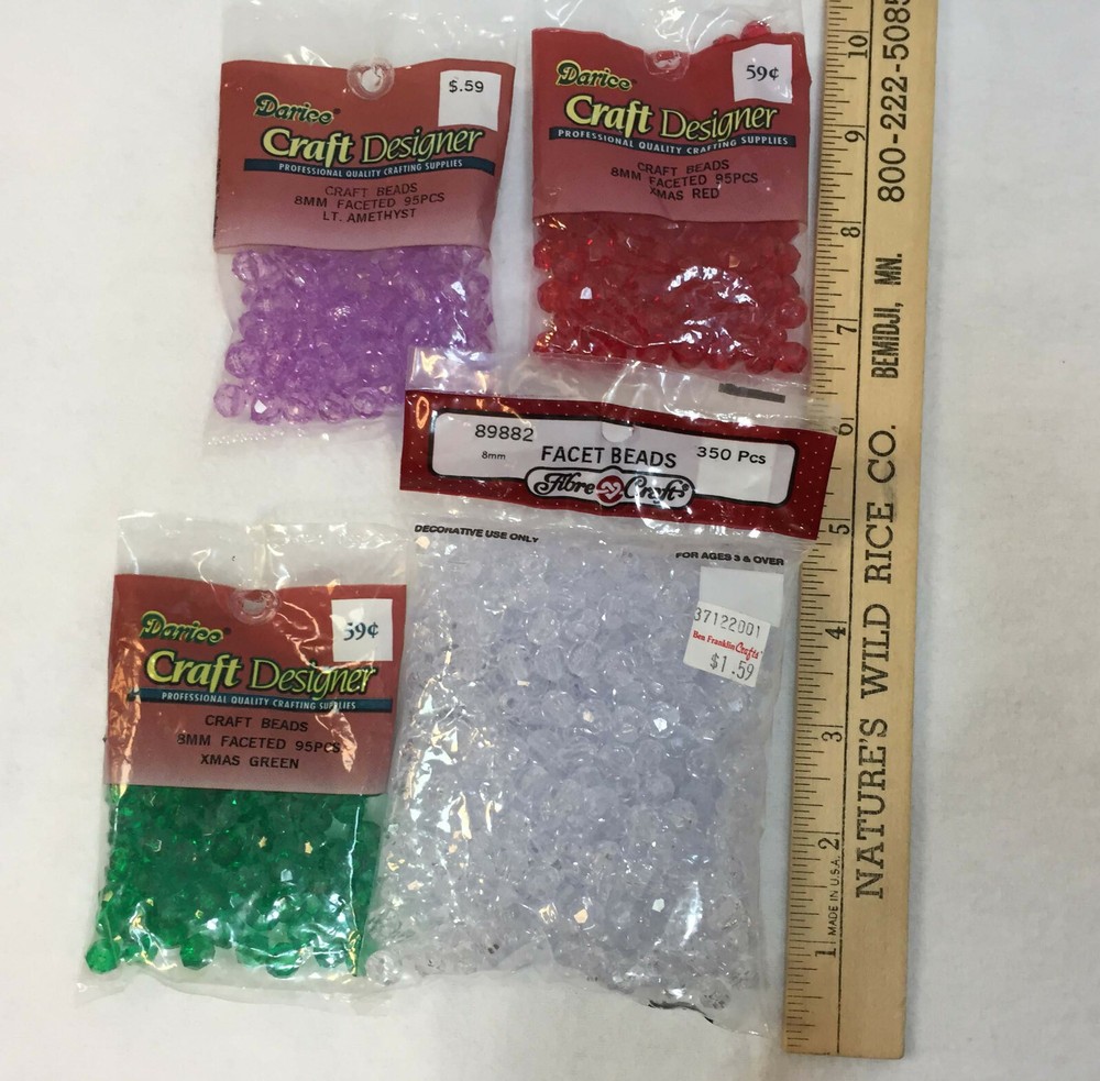 Bead Lot Multi Color Assortment w/ Clear Plastic Storage Box & Beading Needles
