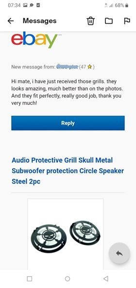 Custom Metal Raised Speaker Grill 1pc Wheel