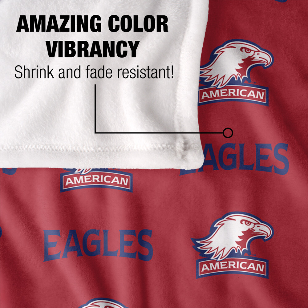American University Logo Pattern Silky Touch Super Soft Throw Blanket