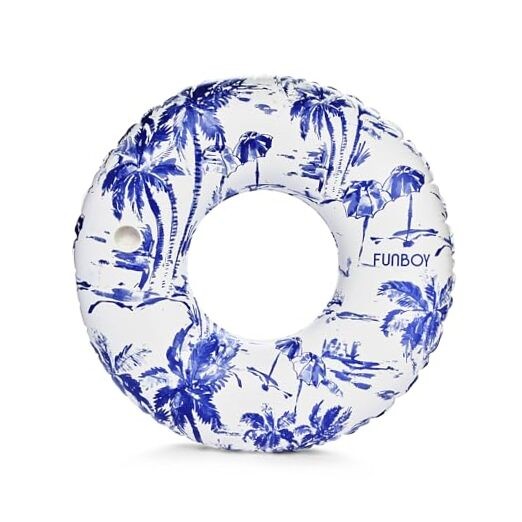 Giant Toile Inflatable Pool Float with Cup Holder 48" |Pool Float Navy, Toile