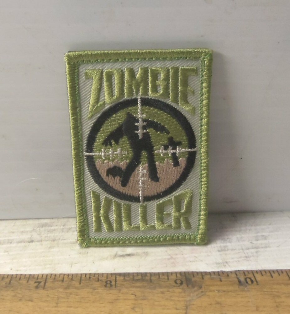 Zombie Killer Embroidered Patch with Hook Back