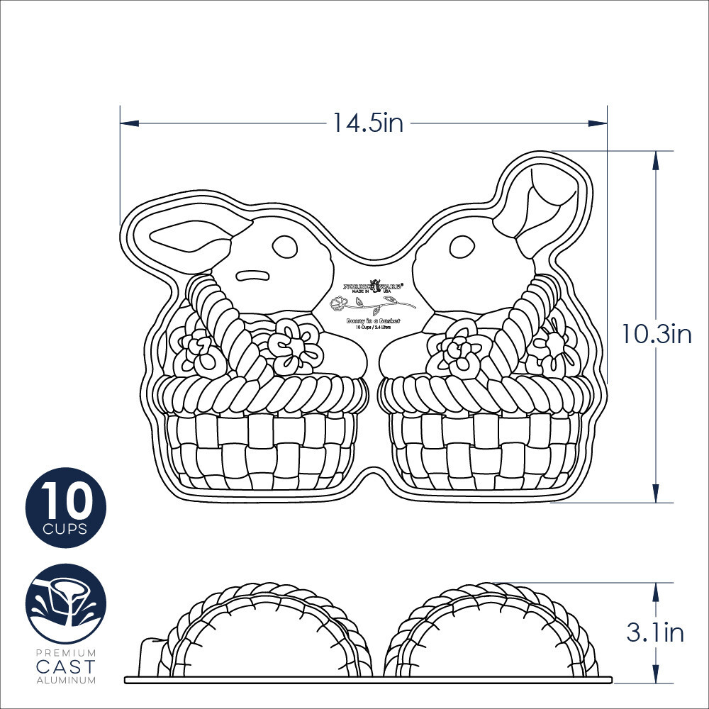 Nordic Ware Bunny In Basket 3D Cake Pan