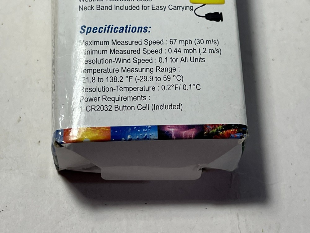 La Crosse Technology Anemometer with LCD Display Handheld EA-3010U EUC