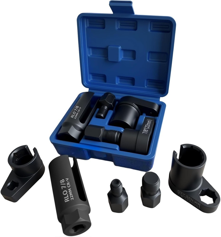 5PCS Oxygen Sensor Wrench & Thread Repair Kit, Offset Low Profile O2 Sensor Sock