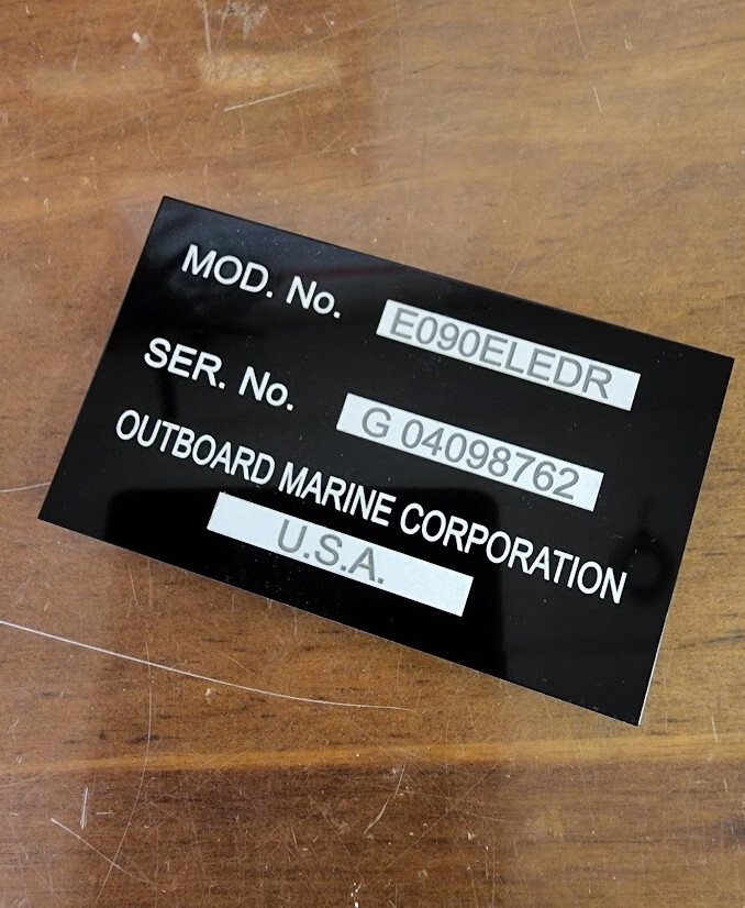 Laser Engraved Aluminum Identification plates