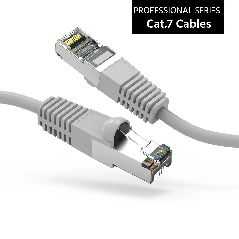 3Ft CAT7 Shielded (SSTP) 600MHz Ethernet Network Booted Cable Gray