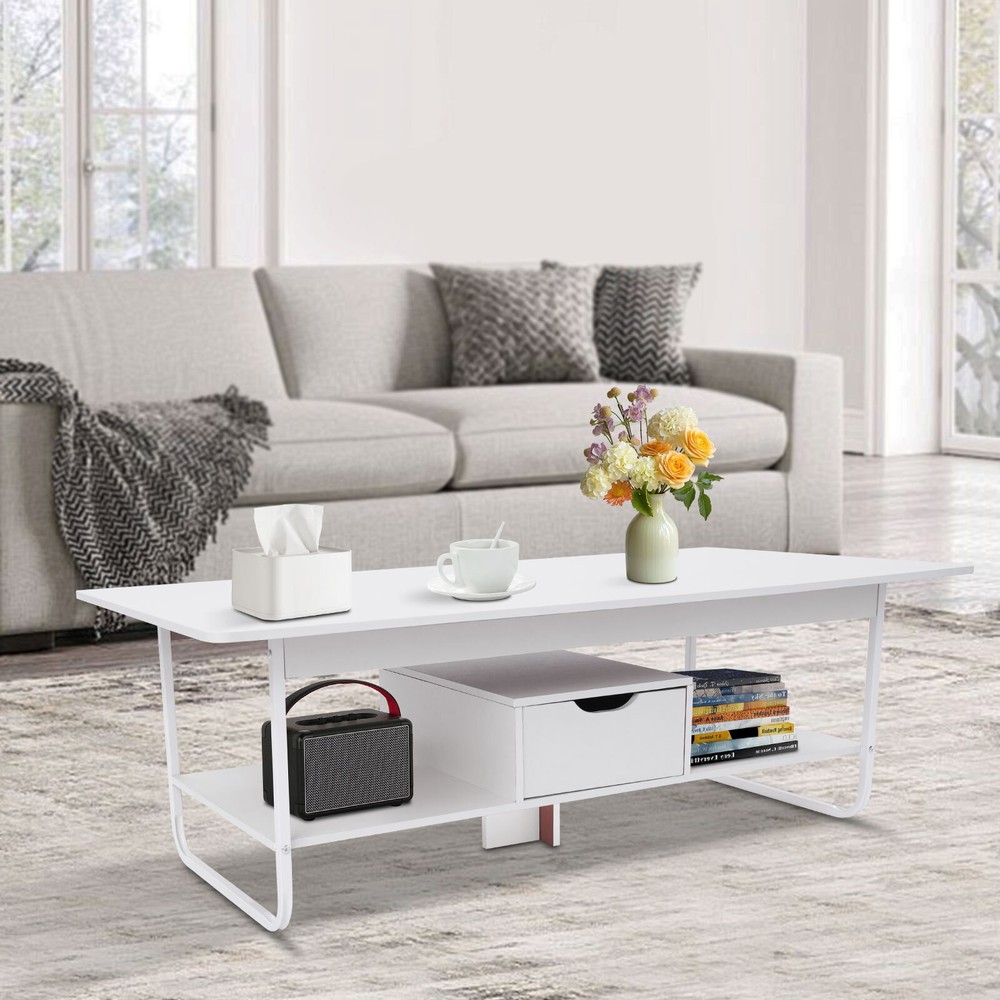 Modern Coffee Table Rectangular Coffee Table Living Room Tea Table 120*60*42cm