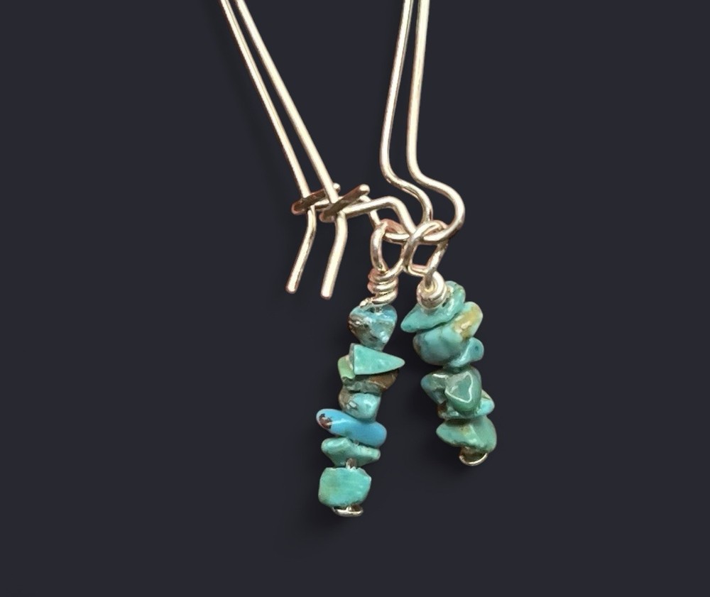 Turquoise Genuine/Authentic Stone Handmade Earrings