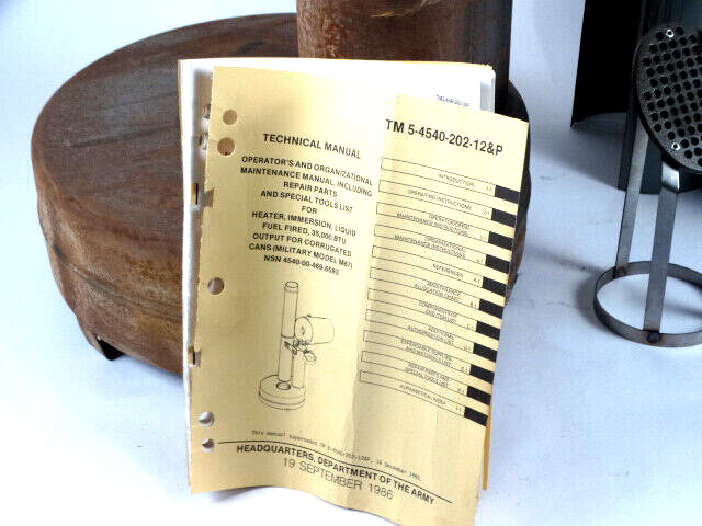 US Military Liquid Fuel Fired Immersion Heater 35,000BTU