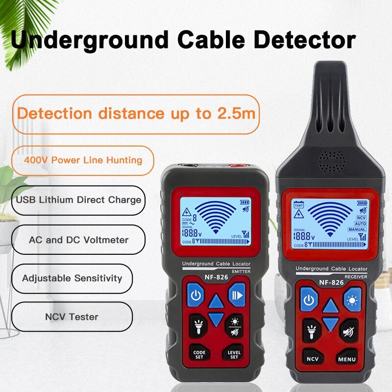 NF-826 Locator Wire Tracker Detection Tester Wall Electrical Underground Cable