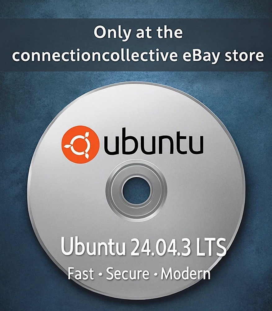 Ubuntu Linux 24.04.3 Latest 2026 Version BOOTABLE/LIVE DVD Disc US Shipping FL