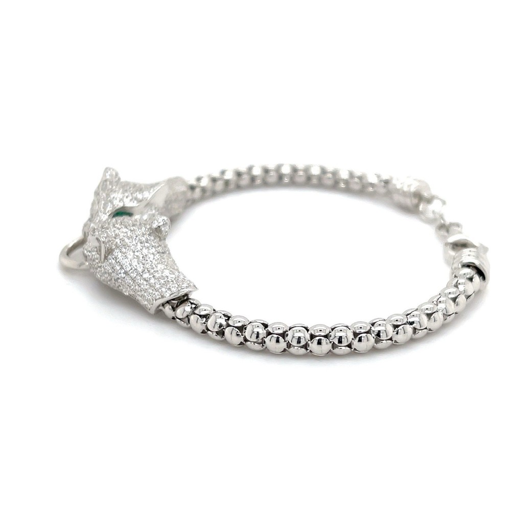 925 Silver Bracelet with Emerald eyes.