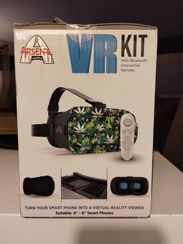 Arsenal Gaming VR Kit With Bluetooth Interactive Remote Marijuana Leaf Design