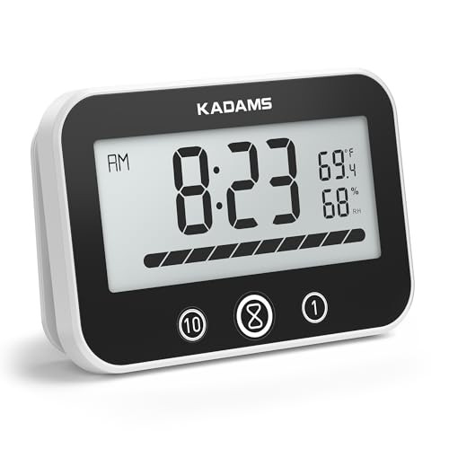 Shower Timer Clock Waterproof Bathroom Timer – Digital Wall Clock with