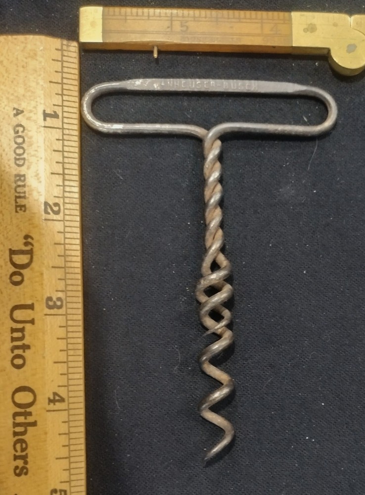 ANHEUSER BUSH ADVERTISING CORKSCREW DOUBLE POINTED HELIX TWISTED WIRE WILLIAMSON