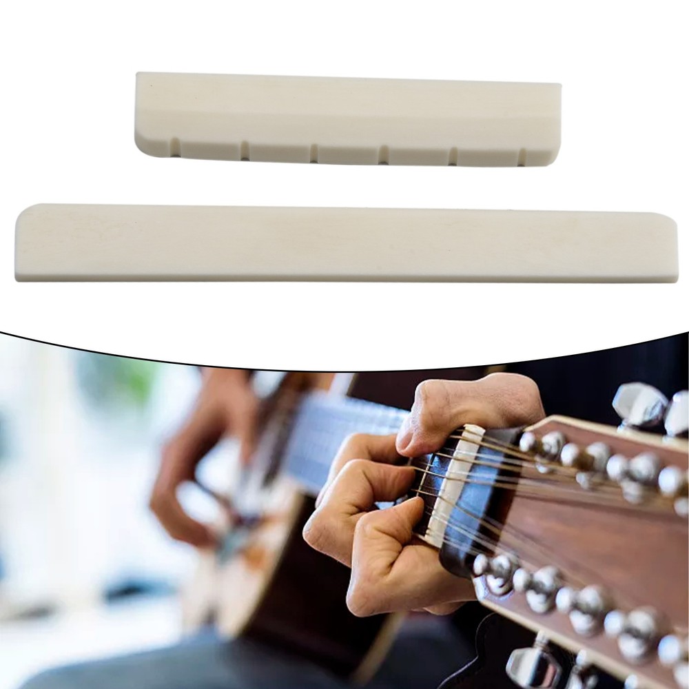 6 String Bone Classical Guitar Bridge Saddle And Nut Replacement Parts 80mm/52mm