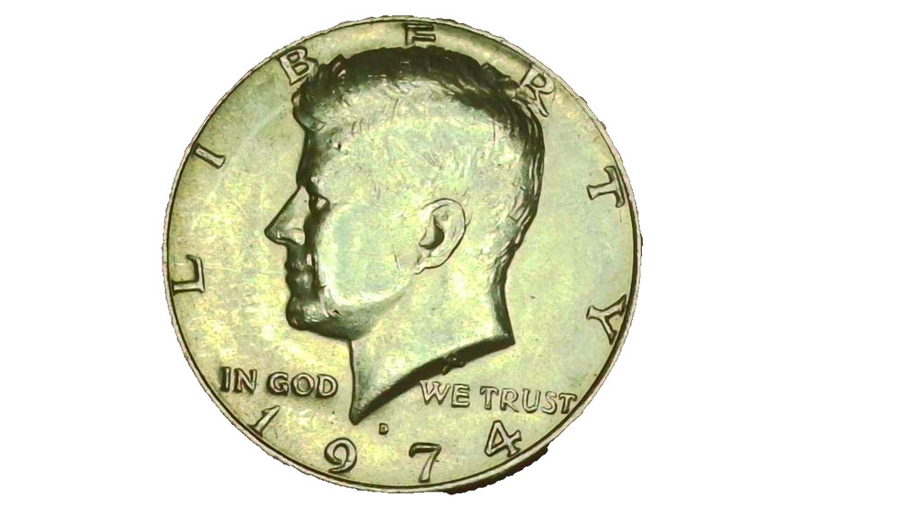 1974D Kennedy Half Dollar Error - Double Die Reverse "Half Dollar" Error - #247