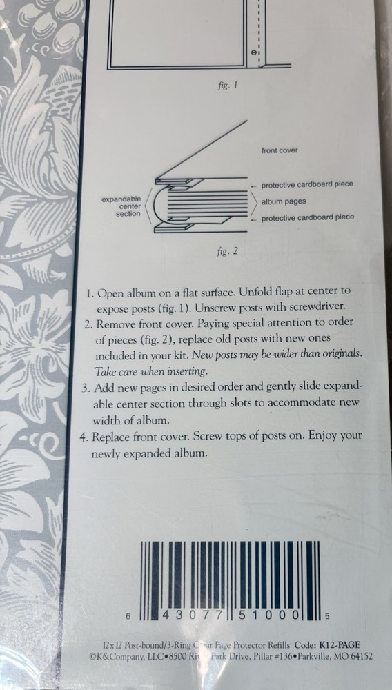 K & Company SCRAPBOOK PAGES 12x12 Top Loading page 16 inserts K&C