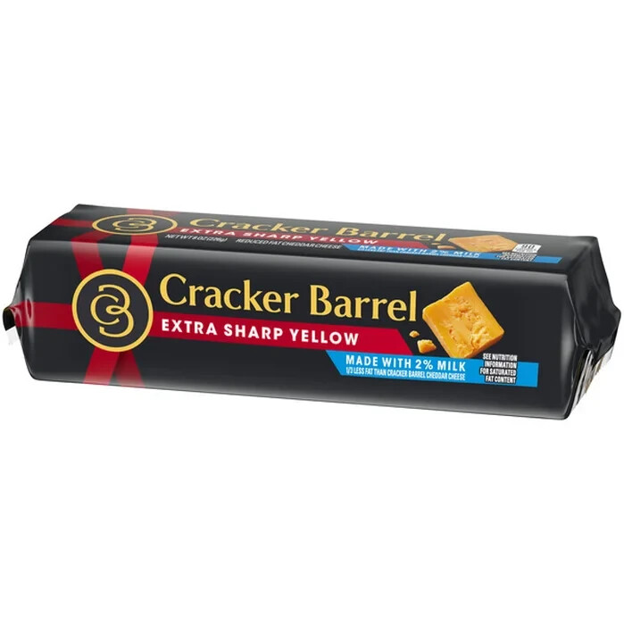 2 pack Cracker Barrel Extra Sharp Yellow Cheddar made with 2% milk