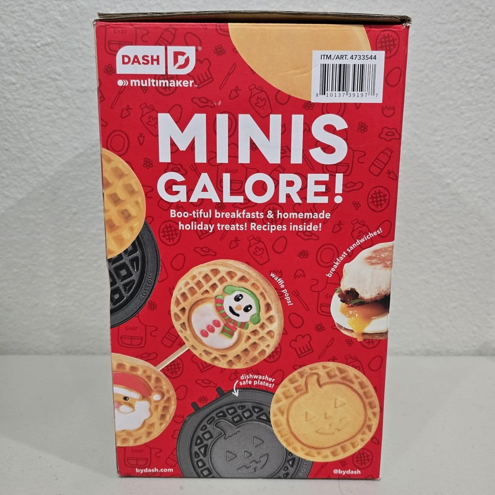 Dash MultiMaker Mini System Waffle Griddle Removable Plates Storage Xmas