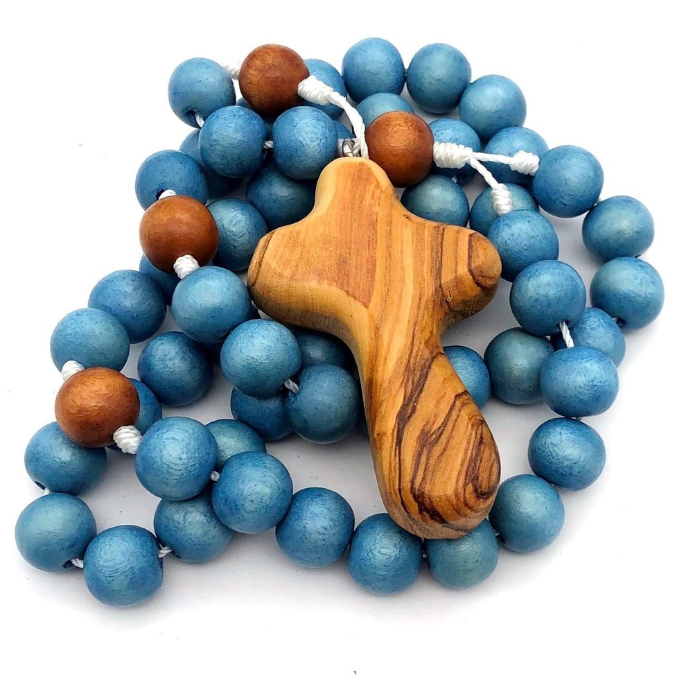 Wooden Rosary Medium Blue