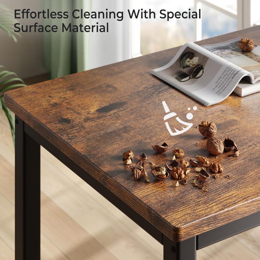 Compact 3-Piece Dining Table Set for 4 with Benches - Space-Saving Design
