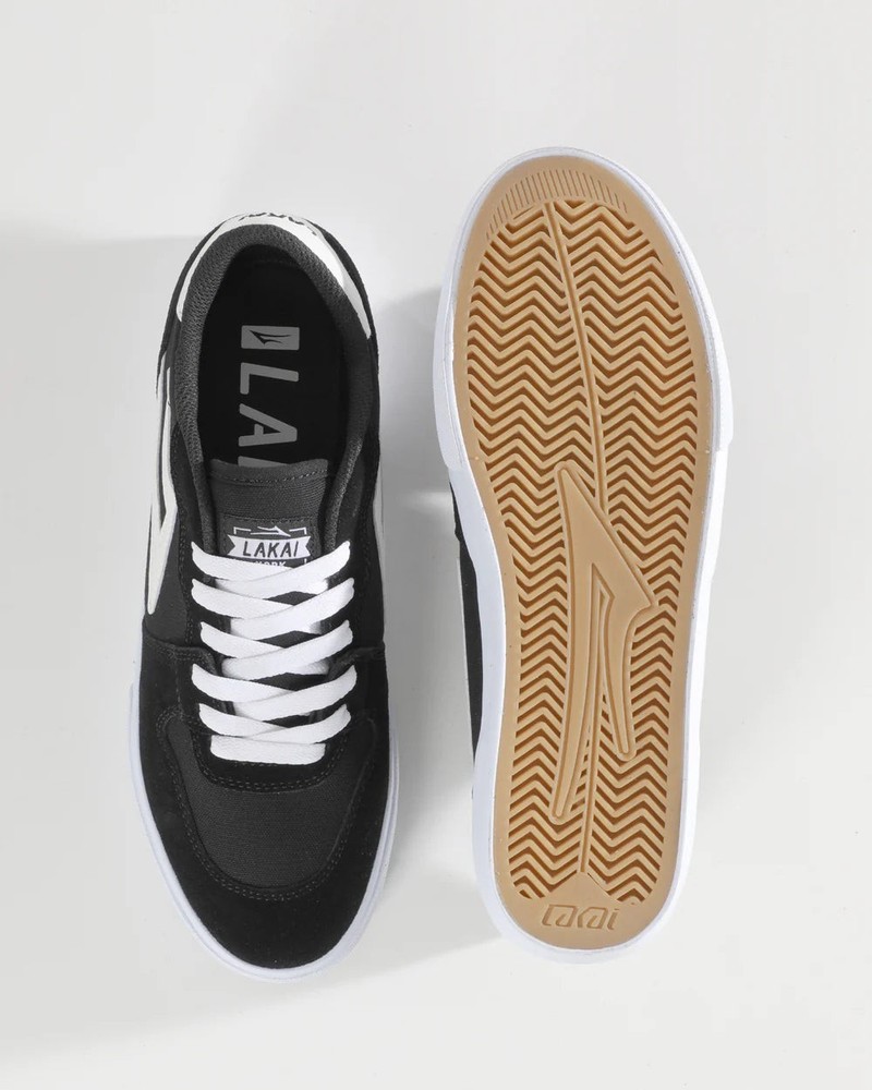 York Black White Suede