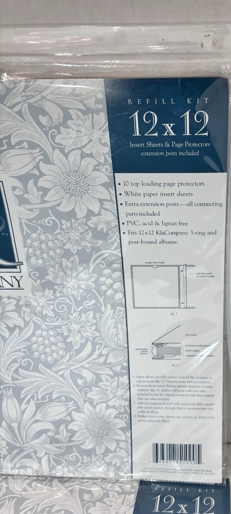 K & Company SCRAPBOOK PAGES 12x12 Top Loading page 16 inserts K&C