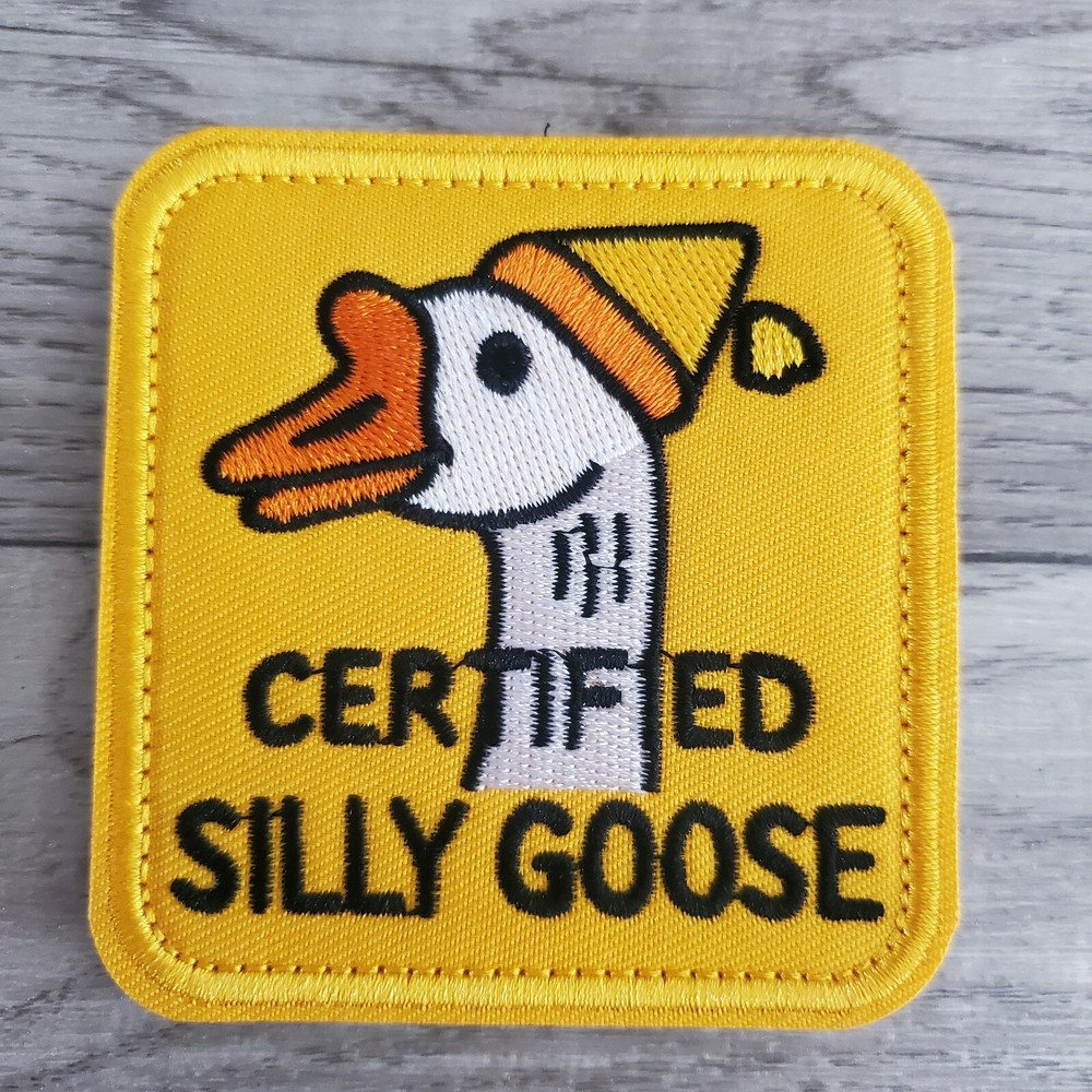 CERTIFIED SILLY GOOSE Sarcastic Funny Tactical Morale Patch Hook and Loop