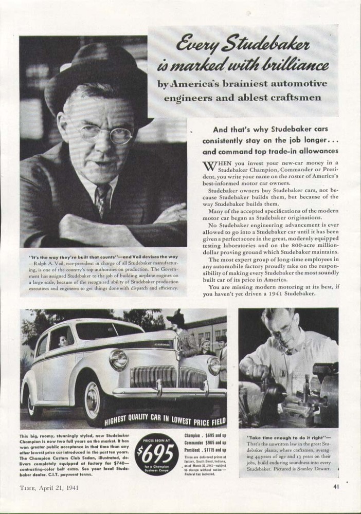 Every Studebaker is marked with brilliance ad 1941