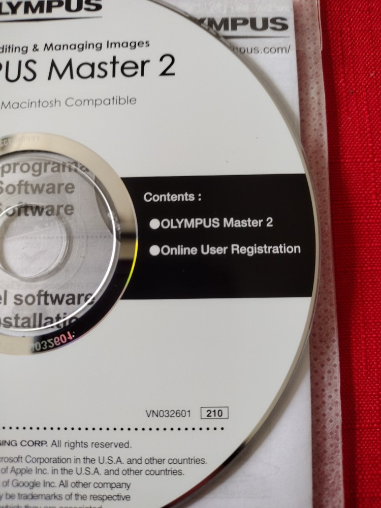 Olympus Master 2 Software For Editing & Managing Images Sealed CD Windows Mac