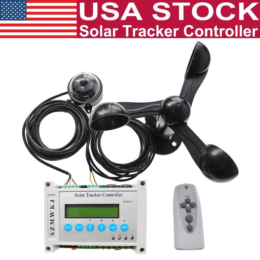 Automatic Tracking Dual Axis Solar Panel Tracker Controller W/ Wind Speed Sensor