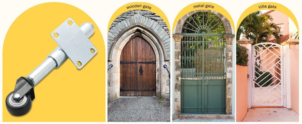 2" Fence Gate Wheels with Spring Rolling Gate Swivel Caster Gate Rollers Support