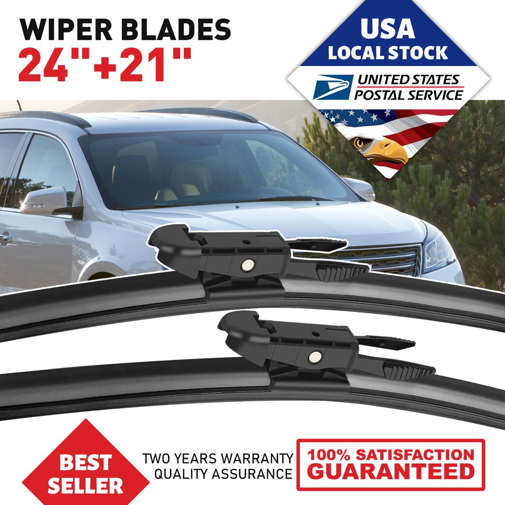 24"&21" Pair Bracketless Windshield Wiper Blades For Buick Enclave 2012-2017
