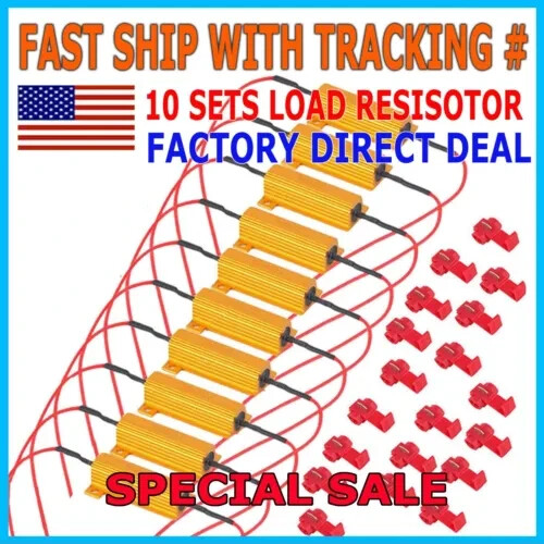 10pcs Load Resistor 50W 6RJ LED Decoder Fix Error Code Hyper Flash Turn Signal