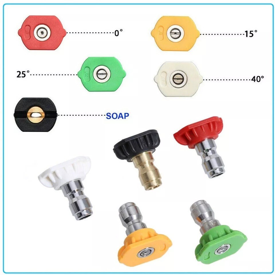 5-Piece 1/4 Pressure Washer Nozzle Tips High-Performance Spray Set