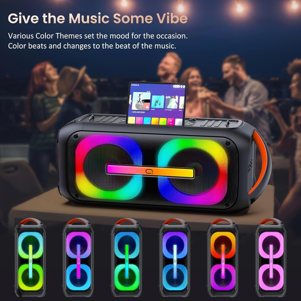 Bluetooth Karaoke Machine 2 Mic Party Speaker