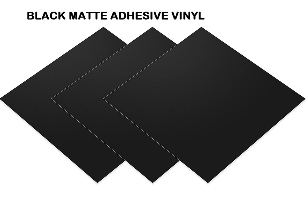 Permanent Matte Black Vinyl Sheets  Vinyl Rolls -  Craft USA - 12"  x 12 " 20 PC