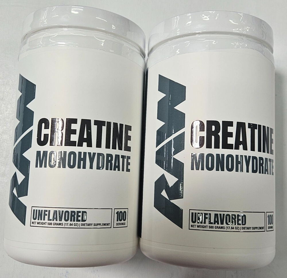 2 - RAW Nutrition Creatine Monohydrate Powder Micronized (100 Servings each)