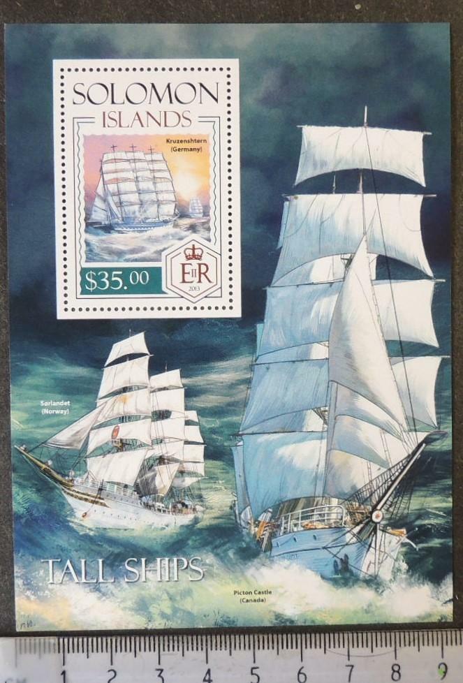 Solomon Islands 2013 tall ships sailing s/sheet mnh