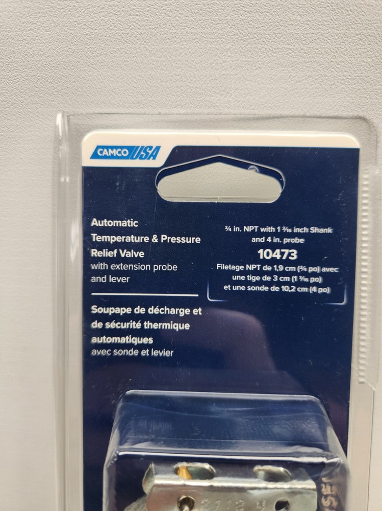 Camco 10473 3/4" Pressure Relief Water Heater Valve