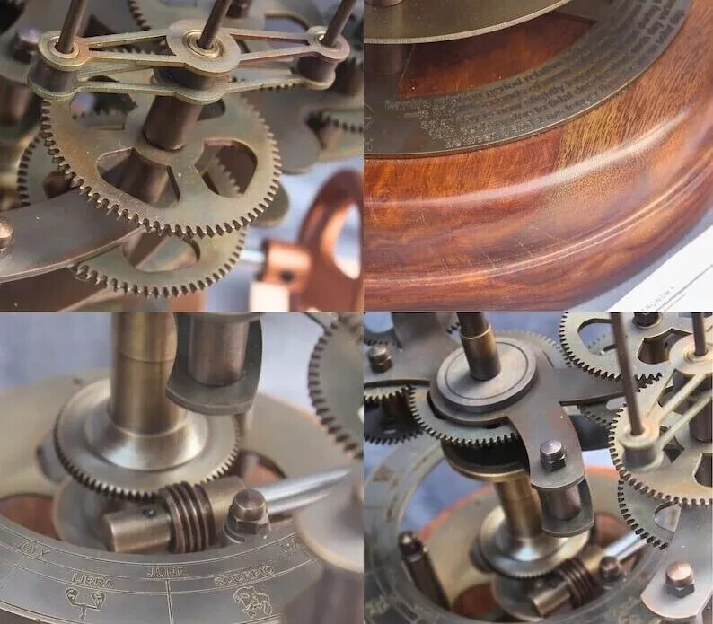 Solar System Celestial Model Fully Functional Antique Orrery with Saturn